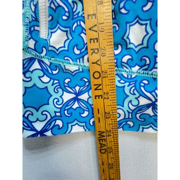 Talbots Womens Activewear Jacket Size  XS Blue White Geo Moroccan Tile Pullover - Picture 7 of 13